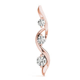 14K Rose Gold 0.35ctw Diamond Three-Stone Pendant