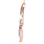 14K Rose Gold 0.35ctw Diamond Three-Stone Pendant