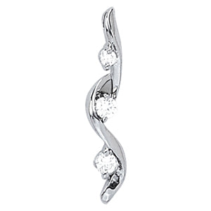 Platinum 0.35 CT Round Diamond Three-Stone Pendant