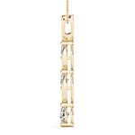 14K Yellow Gold Round Diamond Three Stone Pendant