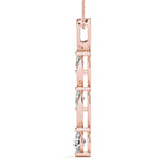 14K Rose Gold Diamond Three Stone Pendant 0.35ctw