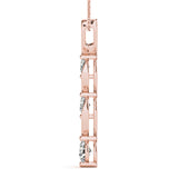 14K Rose Gold Diamond Three Stone Pendant 0.35ctw