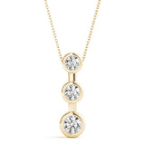 14K Yellow Gold 0.35ctw Diamond Three Stone Pendant