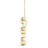 14K Yellow Gold 0.35ctw Diamond Three Stone Pendant