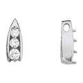 3-Stone Round Diamond Pendant Necklace