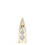 14K Yellow Gold 0.3ctw Diamond Three-Stone Pendant