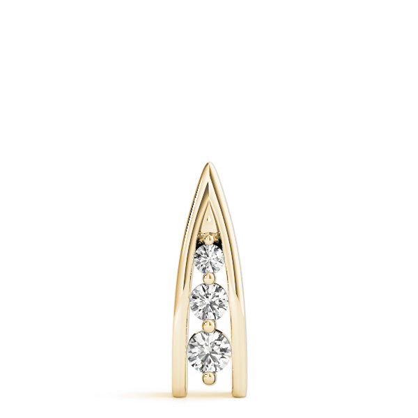 14K Yellow Gold 0.3ctw Diamond Three-Stone Pendant