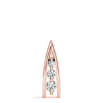 14K Rose Gold Round Diamond Three-Stone Pendant