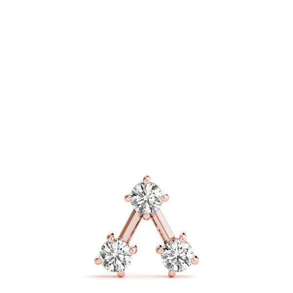 14K Rose Gold 1 CT Diamond 3-Stone Pendant