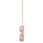 14K Rose Gold 1 CT Diamond 3-Stone Pendant