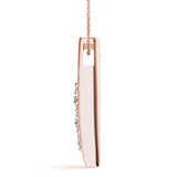 14K Rose Gold Round Diamond Three Stone Pendant
