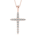 14K Rose Gold Diamond Cluster Pendant