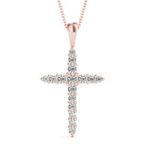 14K Rose Gold Diamond Cluster Pendant