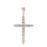 14K Rose Gold Diamond Cluster Pendant