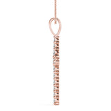 14K Rose Gold Diamond Cluster Pendant