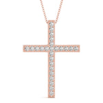 Rose Gold Diamond Cross Pendant - 0.25 ctw