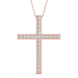 Rose Gold Diamond Cross Pendant - 0.25 ctw