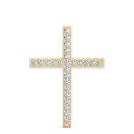 18K Yellow Gold Diamond Cross Pendant