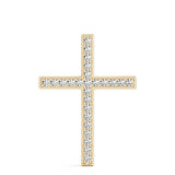 18K Yellow Gold Diamond Cross Pendant