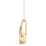 14K Yellow Gold Round Diamond Solitaire Pendant