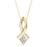 14K Yellow Gold 0.35ct Round Diamond Pendant