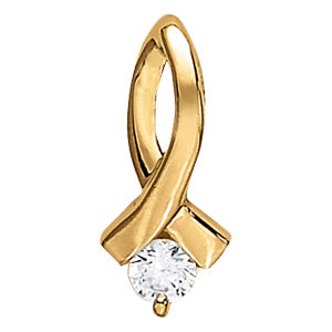 Platinum 1/3 CT Round Diamond Solitaire Pendant