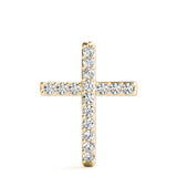 14K Yellow Gold Diamond Cross Pendant