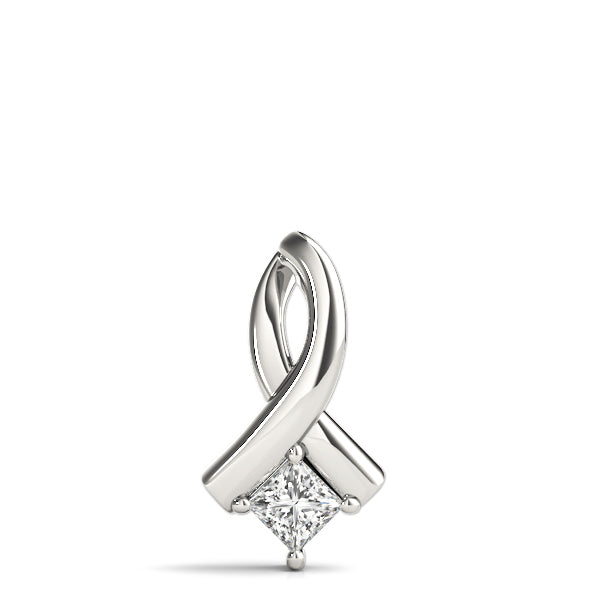 0.32CT Square Diamond Solitaire Pendant
