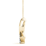 14K Yellow Gold Square Diamond Pendant | 0.32 CT Solitaire