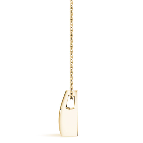 14K Yellow Gold Round Diamond Solitaire Pendant