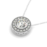 Multi-Diamond Round Halo Pendant