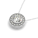 Multi-Diamond Round Halo Pendant