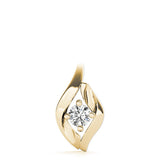 14K Yellow Gold Round Diamond Solitaire Pendant