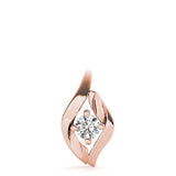 14K Rose Gold 1/3 CT Diamond Solitaire Pendant Necklace