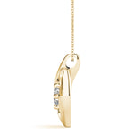 14K Yellow Gold Round Diamond Solitaire Pendant