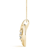 14K Yellow Gold Round Diamond Solitaire Pendant
