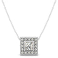 Round Diamond Halo Pendant | 24 Stones
