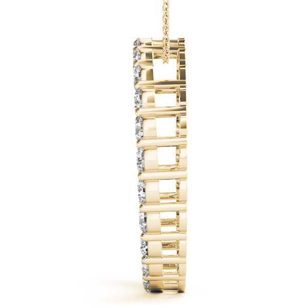 14K Yellow Gold Diamond Circle Fashion Pendant