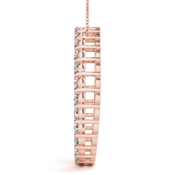 14K Rose Gold Diamond Circle Pendant