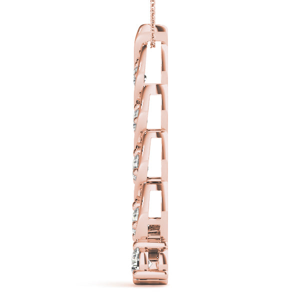14K Rose Gold 1 CT Diamond Journey Pendant