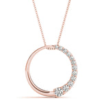 14K Rose Gold Diamond Journey Pendant