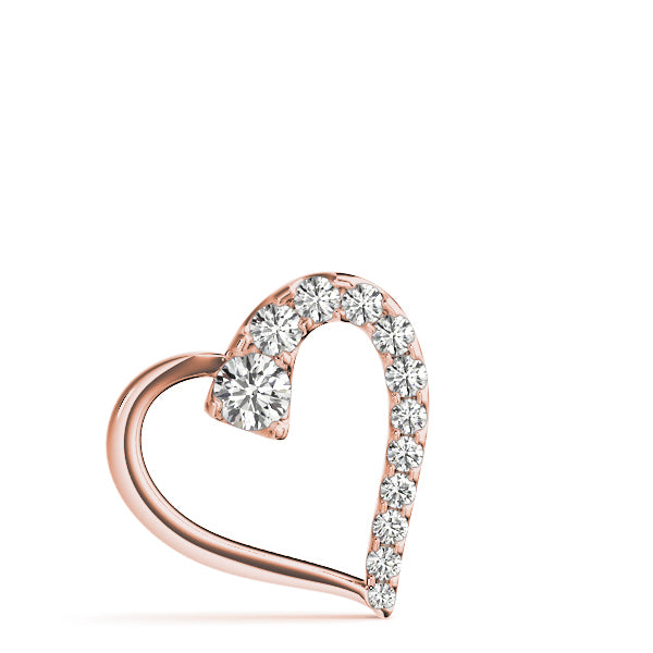 14K Rose Gold Round Diamond Fashion Pendant