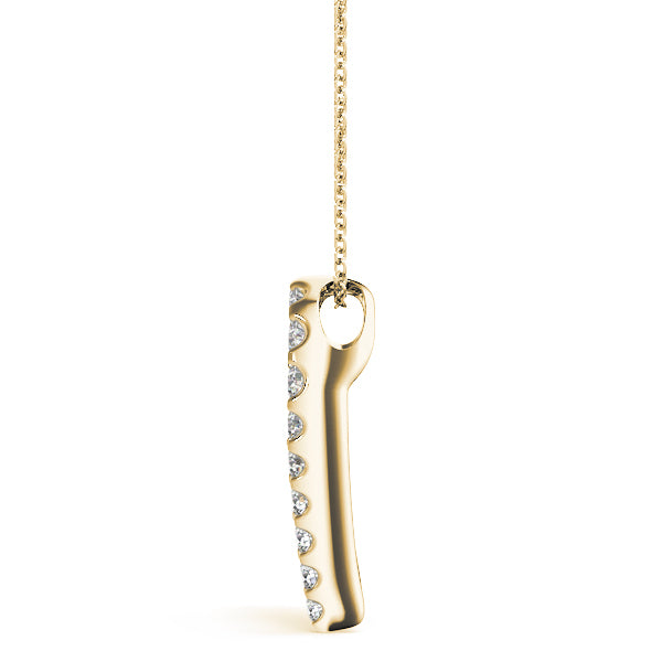 14K Yellow Gold Diamond Cluster Fashion Pendant