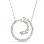 14K Rose Gold Diamond Journey Pendant