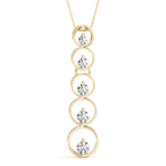 14K Yellow Gold Round Diamond Journey Pendant