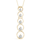 14K Yellow Gold Round Diamond Journey Pendant