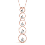 14K Rose Gold 1 CT Diamond Journey Pendant