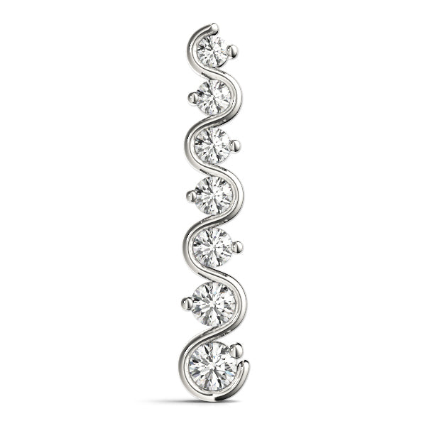 0.50 CT Round Diamond Journey Pendant