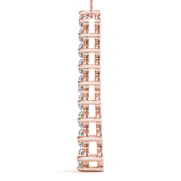 14K Rose Gold Diamond Journey Pendant
