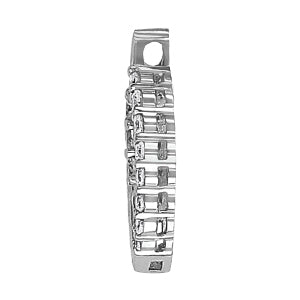 14K White Gold Round Diamond Journey Pendant